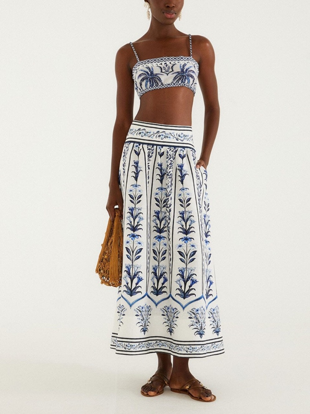 FARM Rio Off-White Flowers Arch Maxi Skirt Size Small NWT - Picture 8 of 11